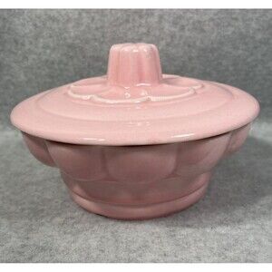 Vintage California‎ Pottery Pink Covered Dish 106  Mid Century Made in USA 1960s